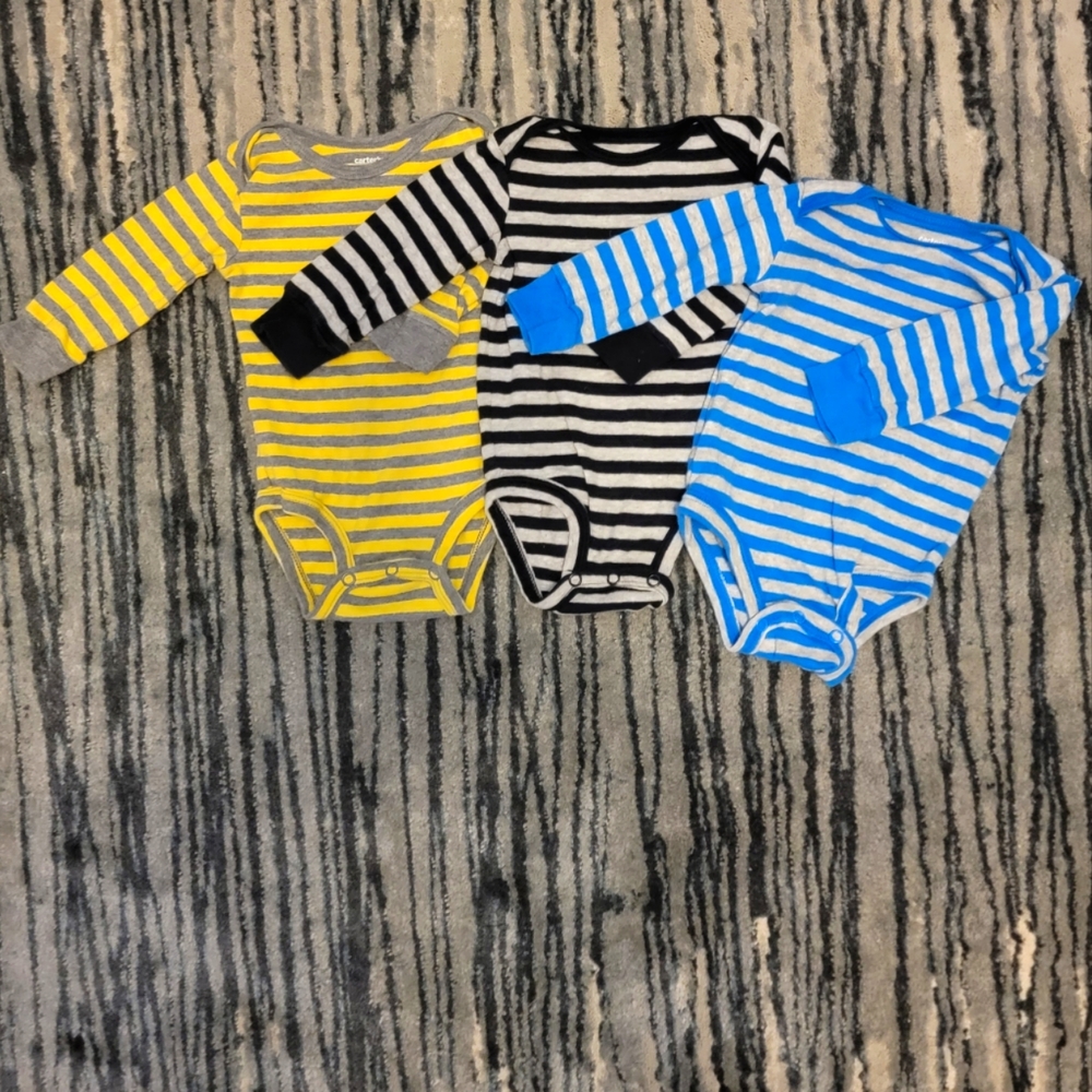 Set Of 3 Carter's Long-sleeved Onesies
